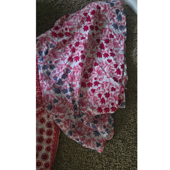 Oliphant Flirty V Neck Maxi Mendoza Coral Ladies Dress Size Medium - Picture 9 of 10